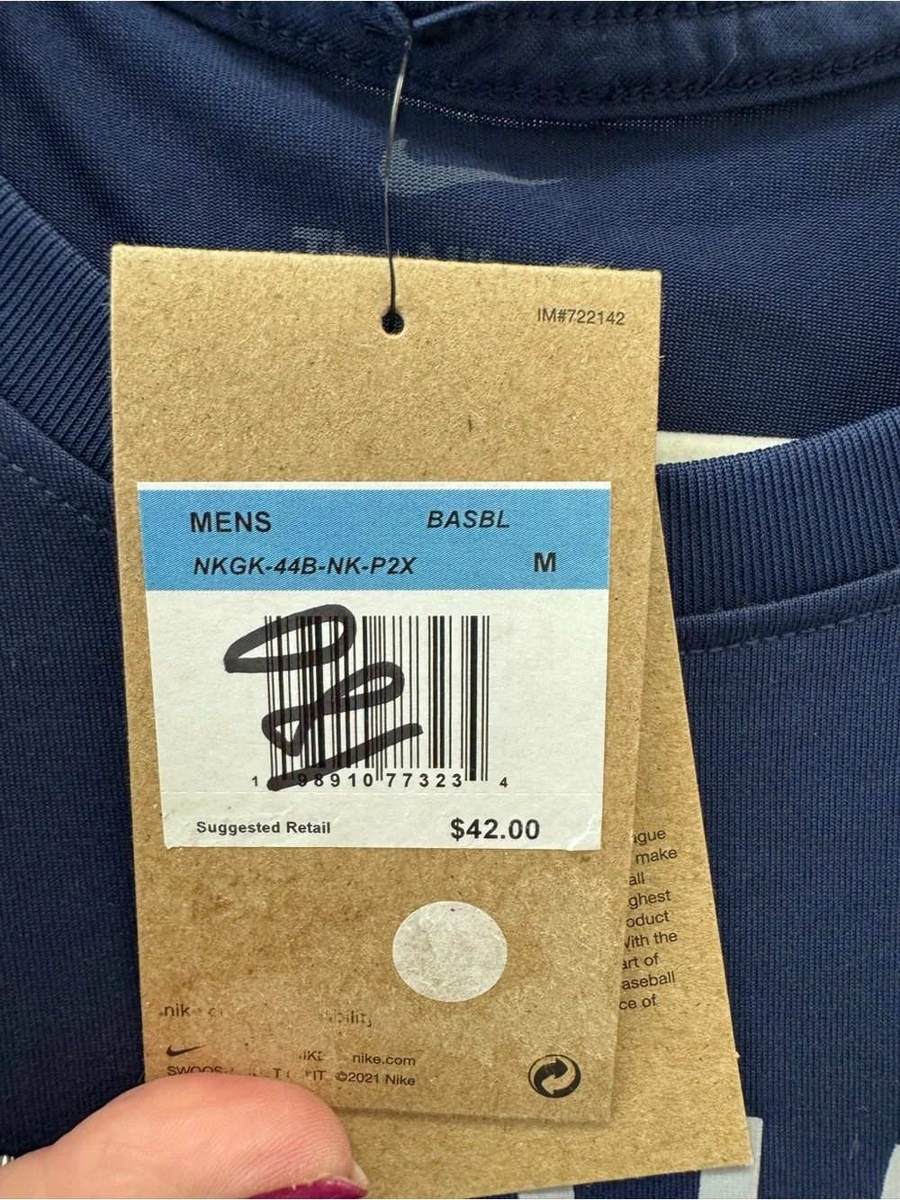 Nike Men's Yankees Spring Training T-Shirt - Blue with White Graphic - Picture 4 of 5
